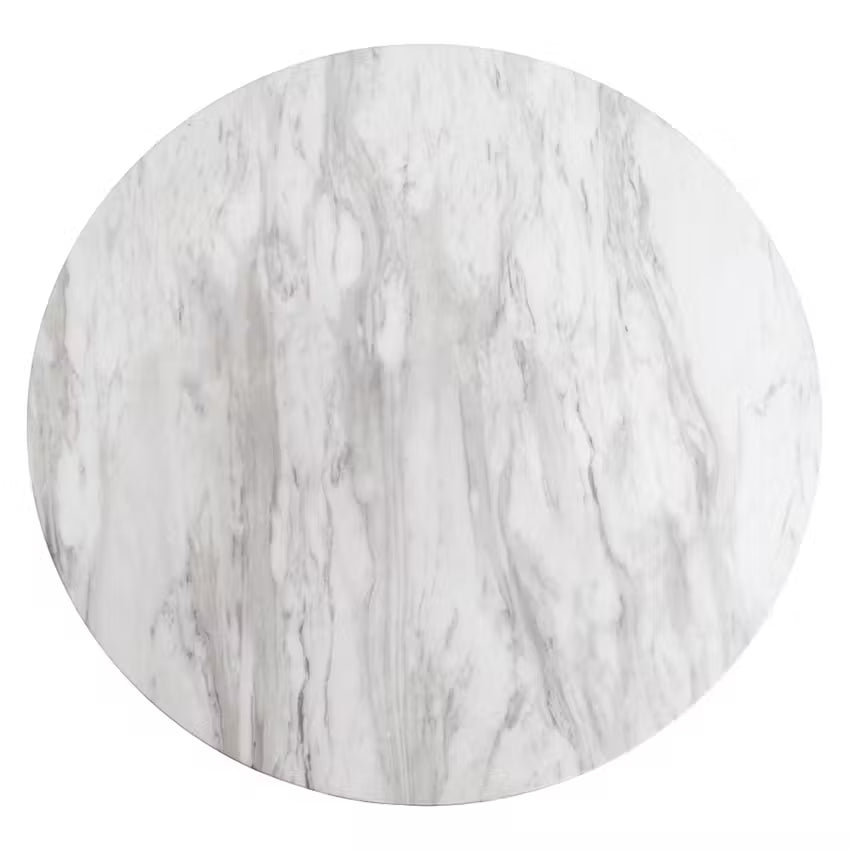 Ronde tafel marmerlook / gouden poot 90 cm