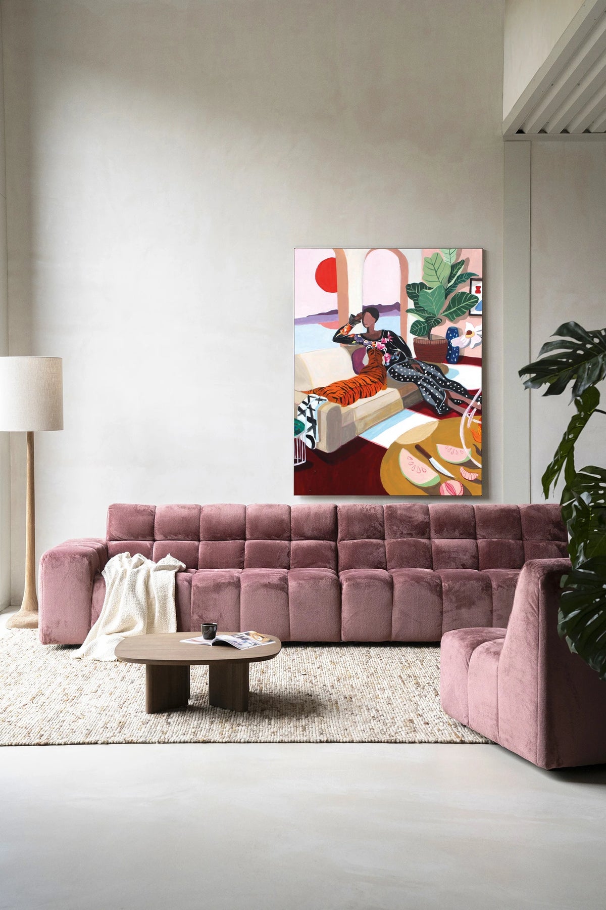 Wanddoek Tiger Queen 145 x 190 cm frame zwart