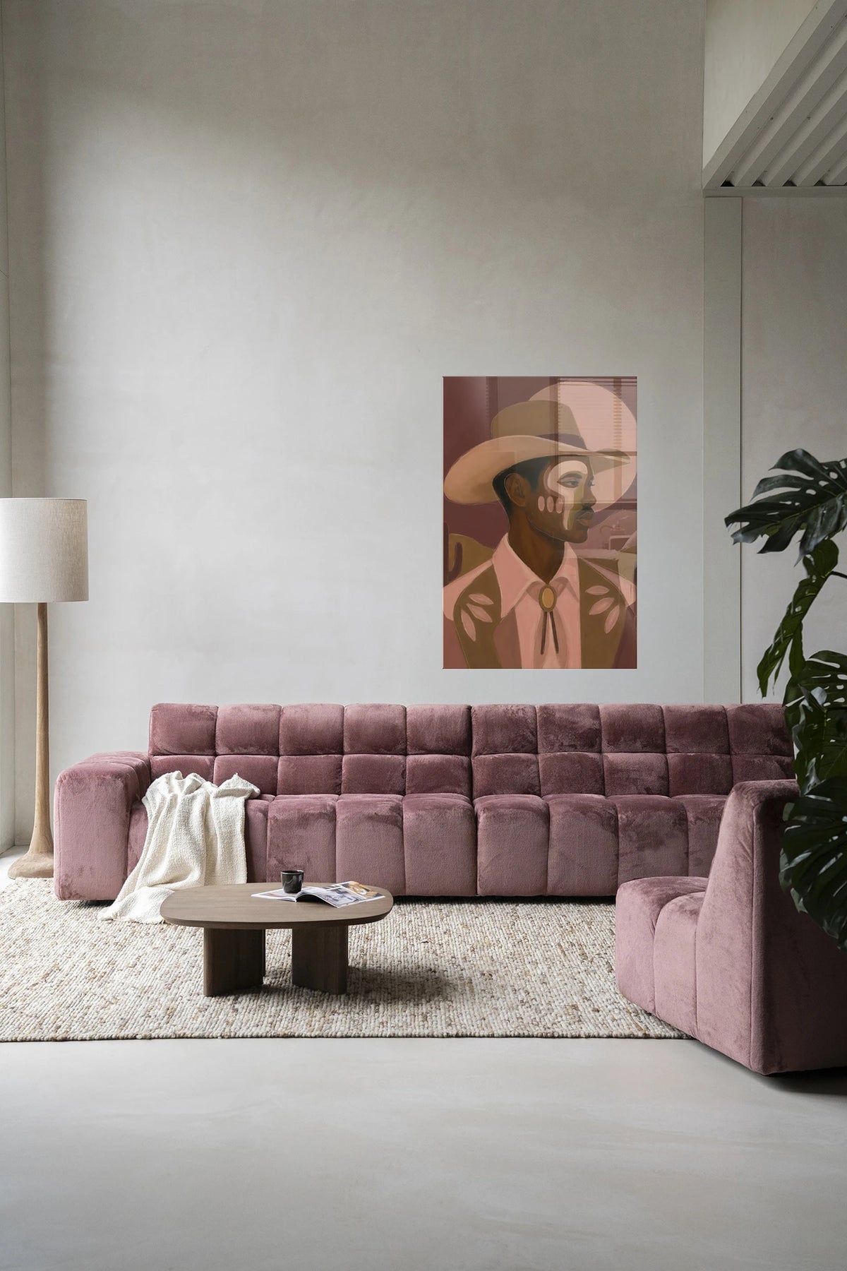 Wanddoek Western Night 110 x 145 cm / frame zwart