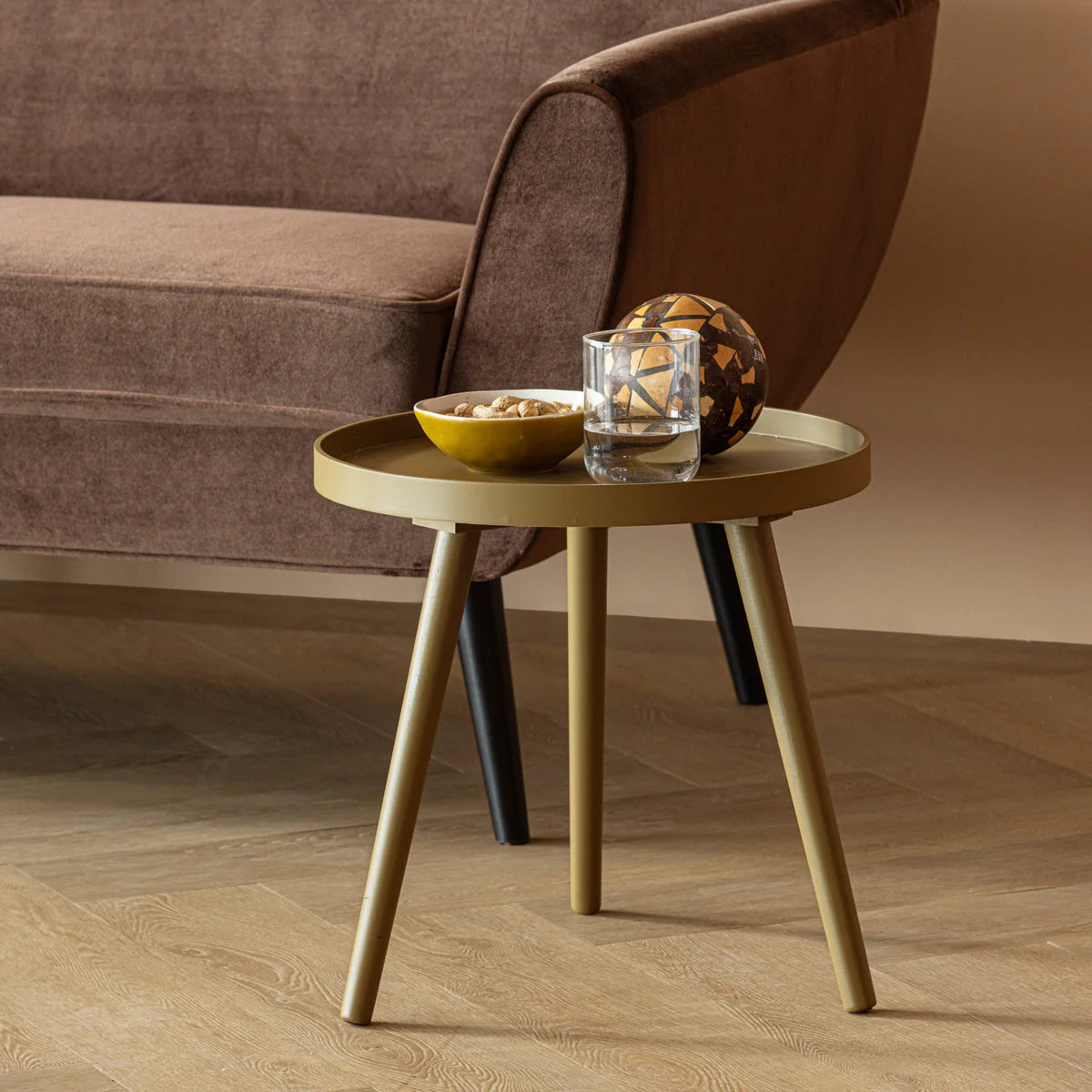 Sasha bijzettafel Ø41 cm hout honinggeel 41x41x40.5 cm