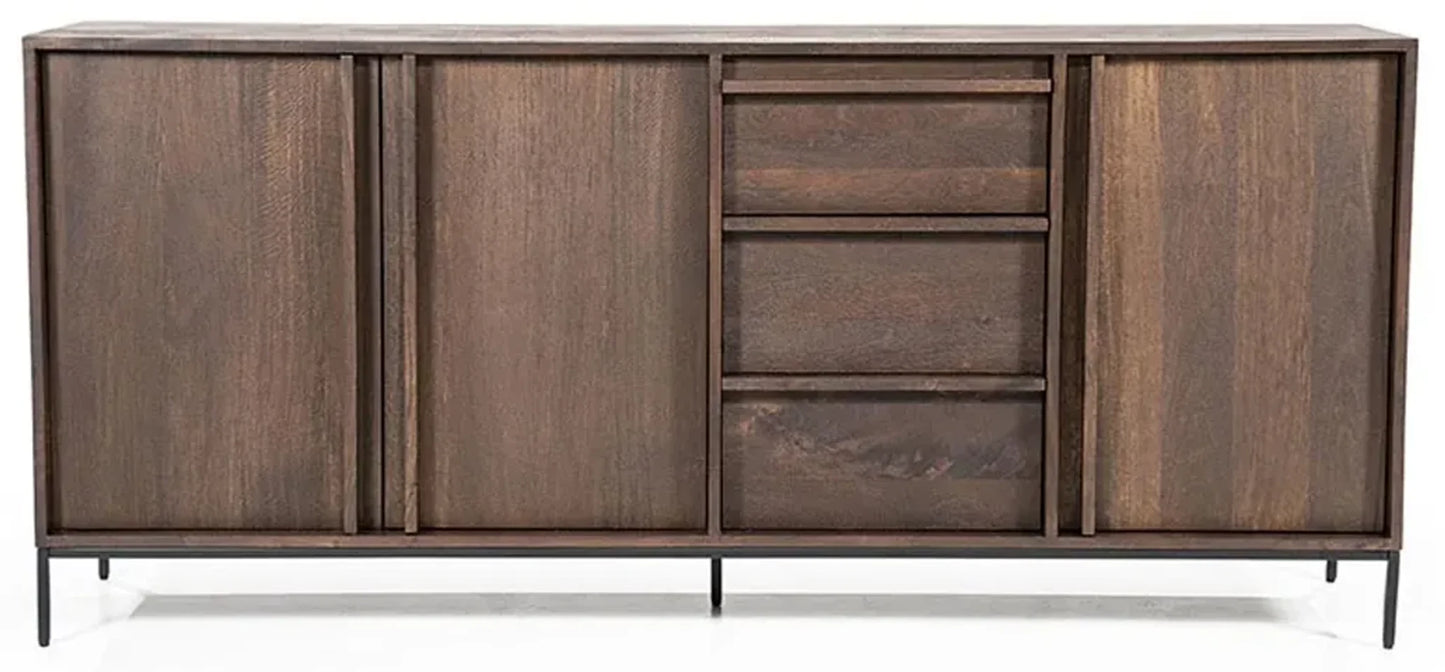 Dressoir Jimmy donker mango Hout 180x40x80cm