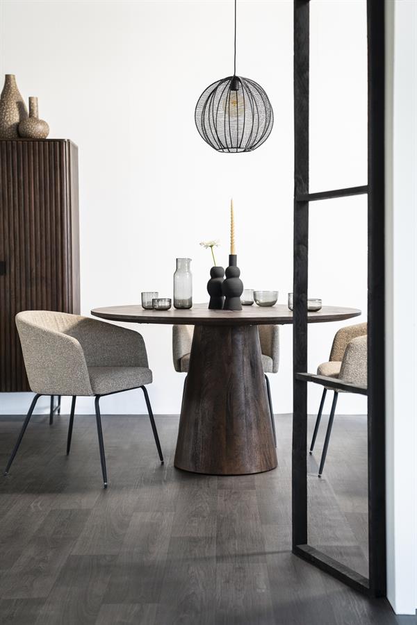 Eettafel Aron rond 130 – bruin 130x76 cm