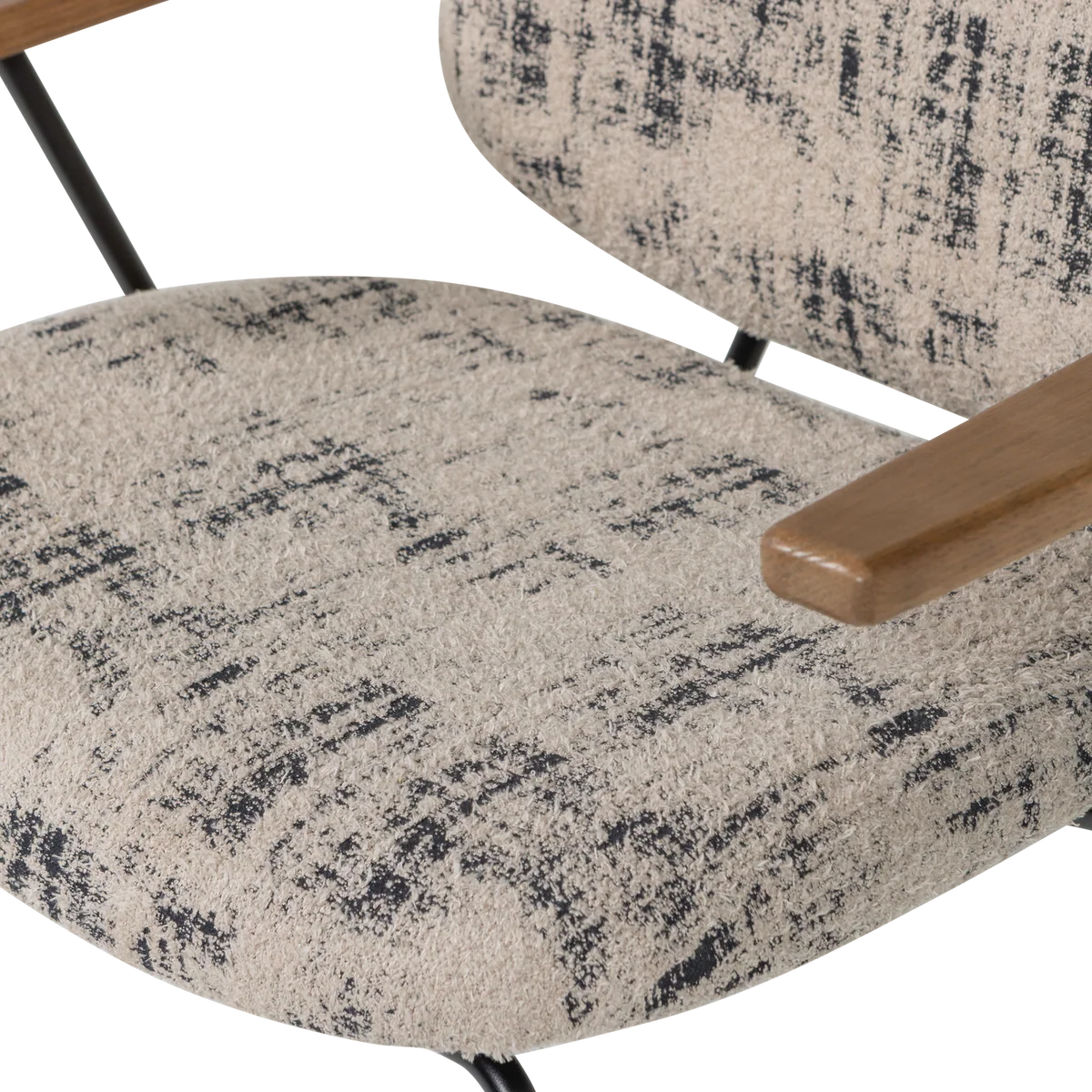 Fauteuil Aure chenille beige/zwart