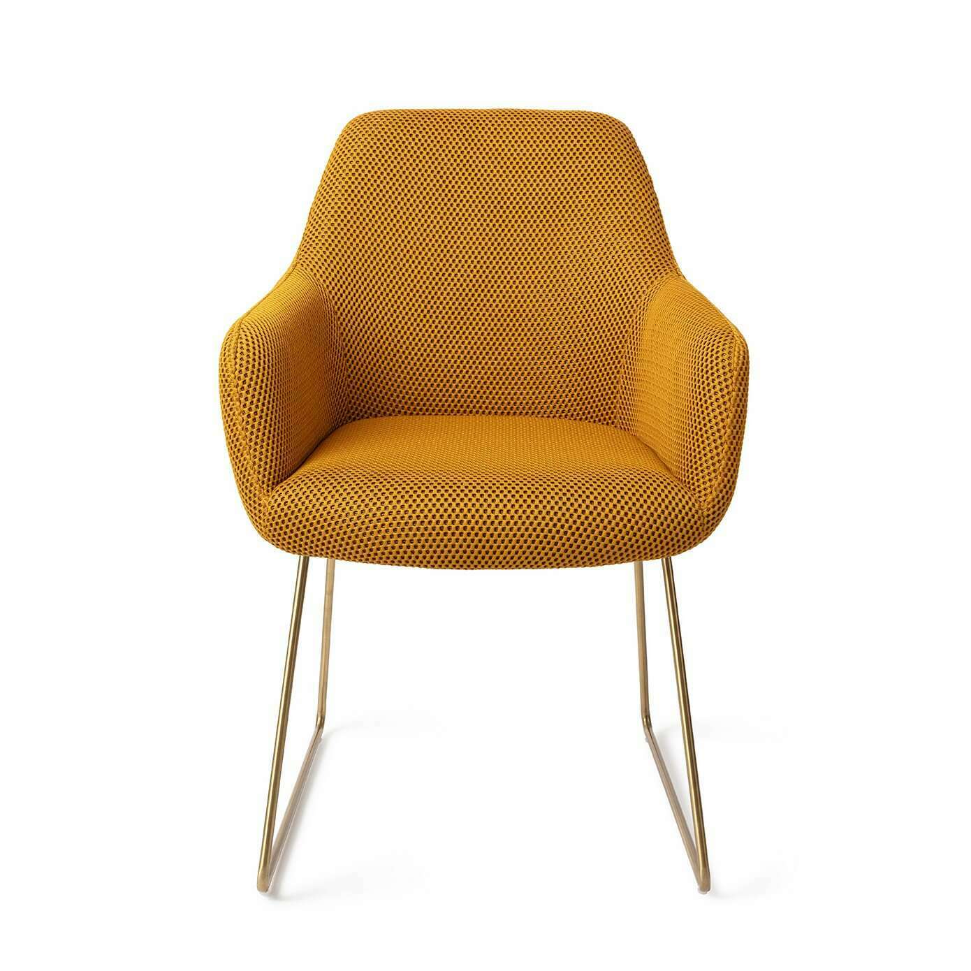 Jesper Home Hiroo eetkamerstoel groovy garam|slide gold