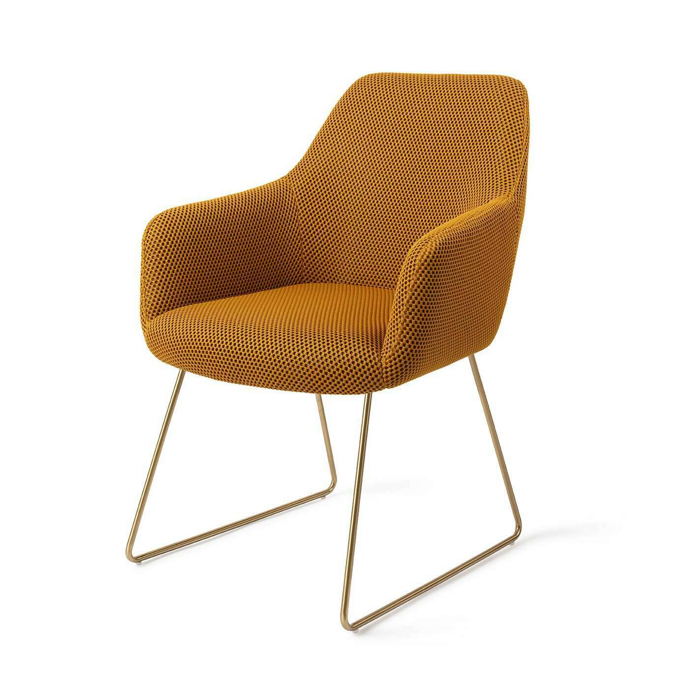 Jesper Home Hiroo eetkamerstoel groovy garam|slide gold