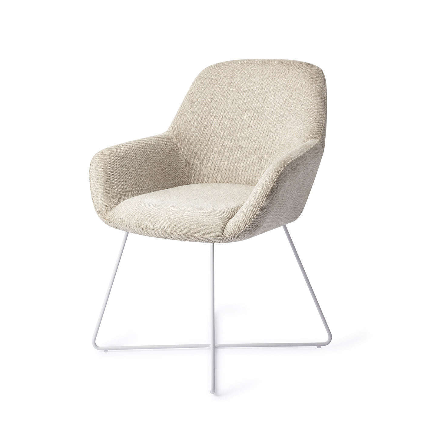 Jesper Home Kushi eetkamerstoel Ivory Ivy|cross white
