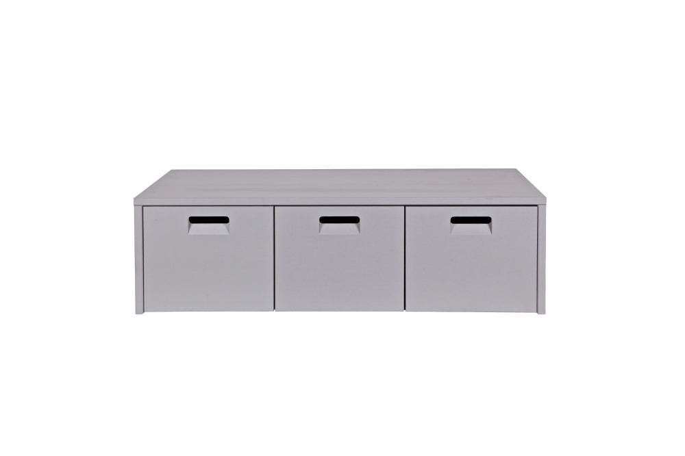 Store Kistbank Junior 120 x 50 x 36 cm grenen grijs