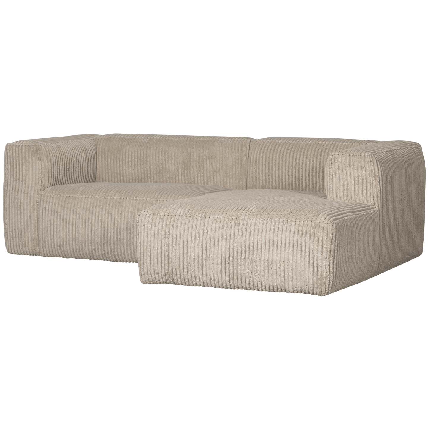 WOOOD Bean chaise longue rechts grove ribstof travertin