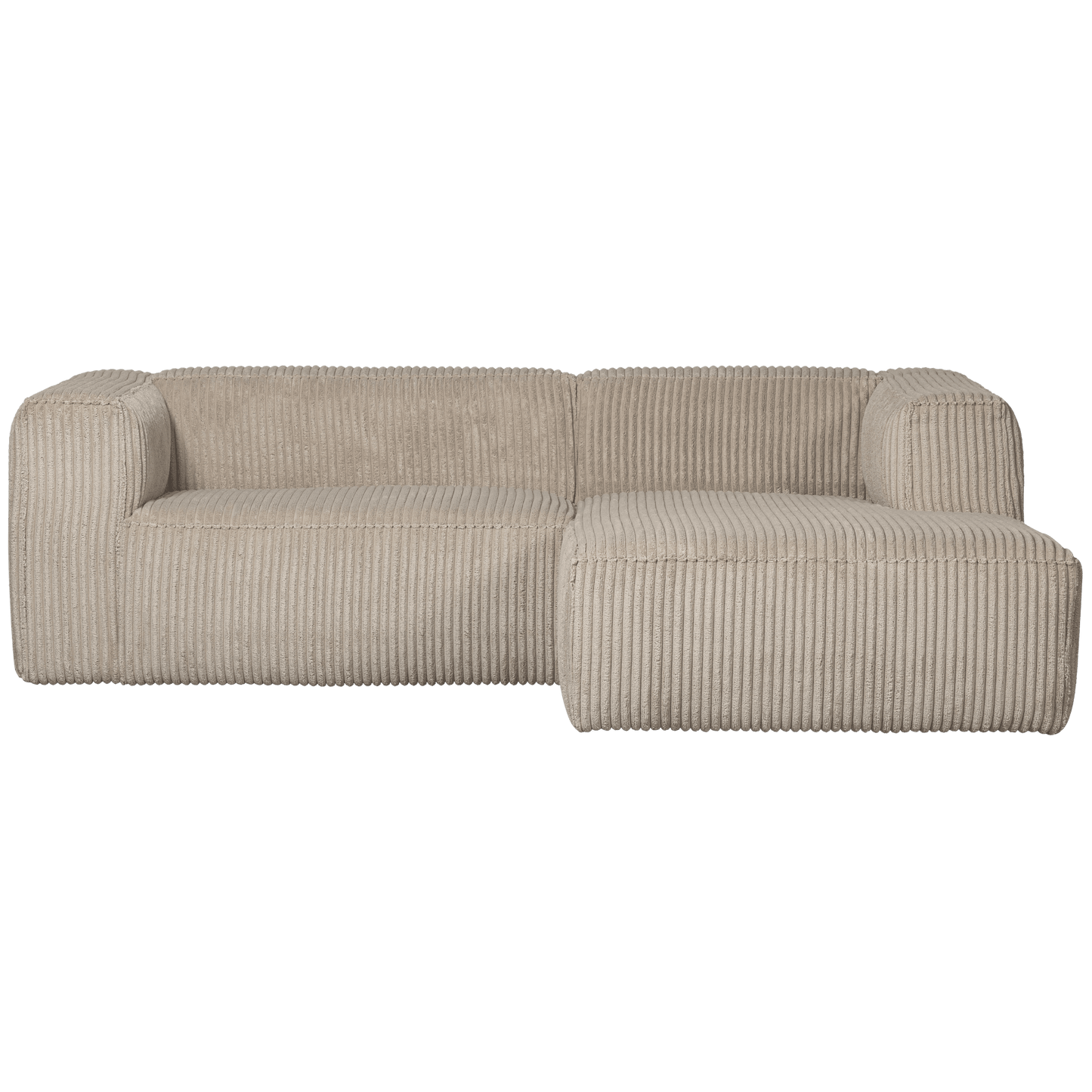WOOOD Bean chaise longue rechts grove ribstof travertin