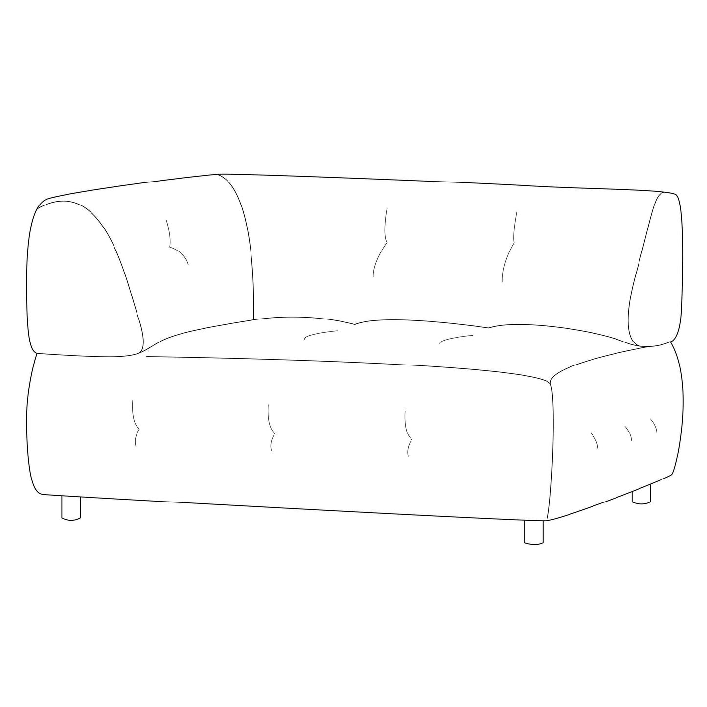 WOOOD Exclusive Louis 1,5-zits met arm links chenille powder