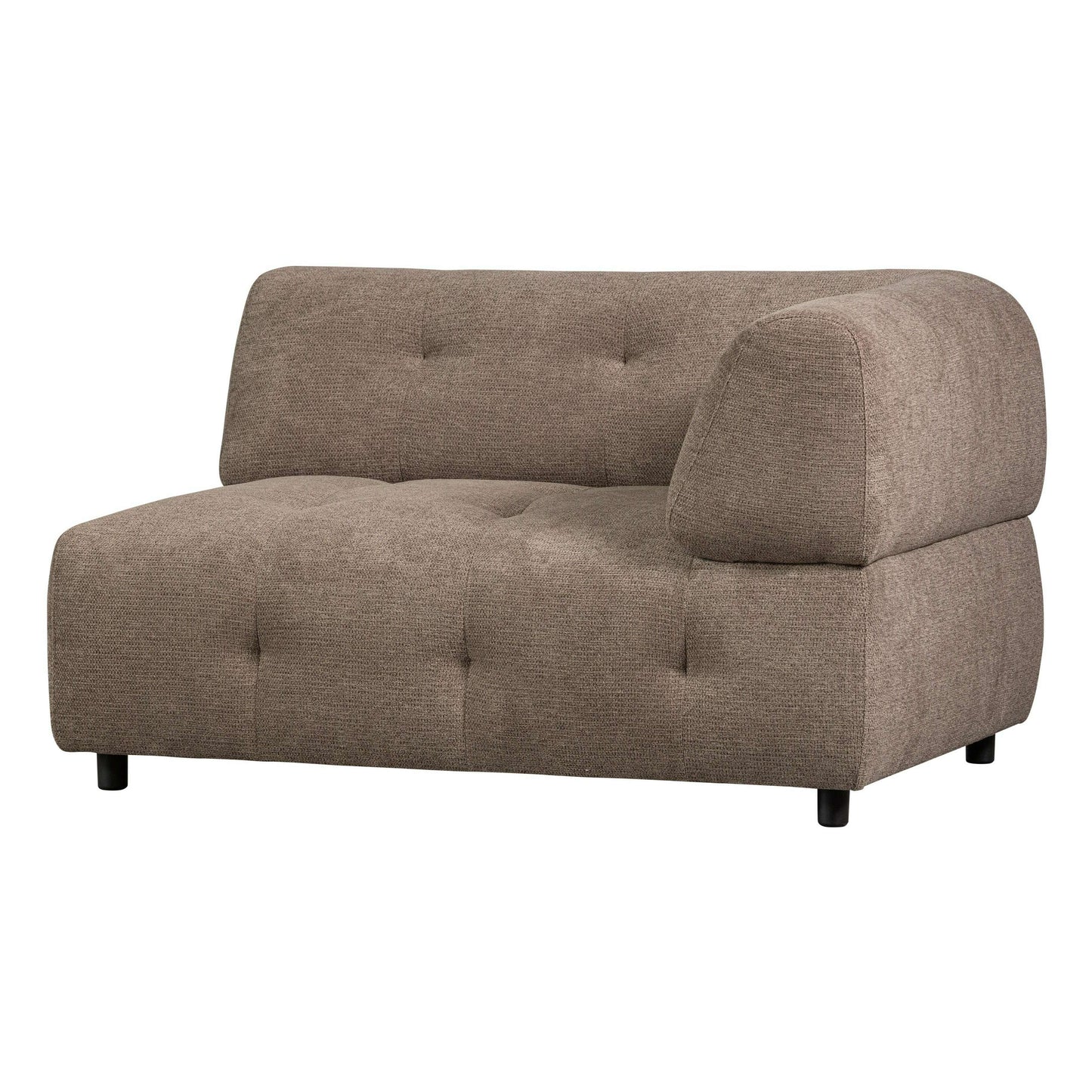 WOOOD Exclusive Louis 1,5-zits met arm rechts chenille coffee bruin