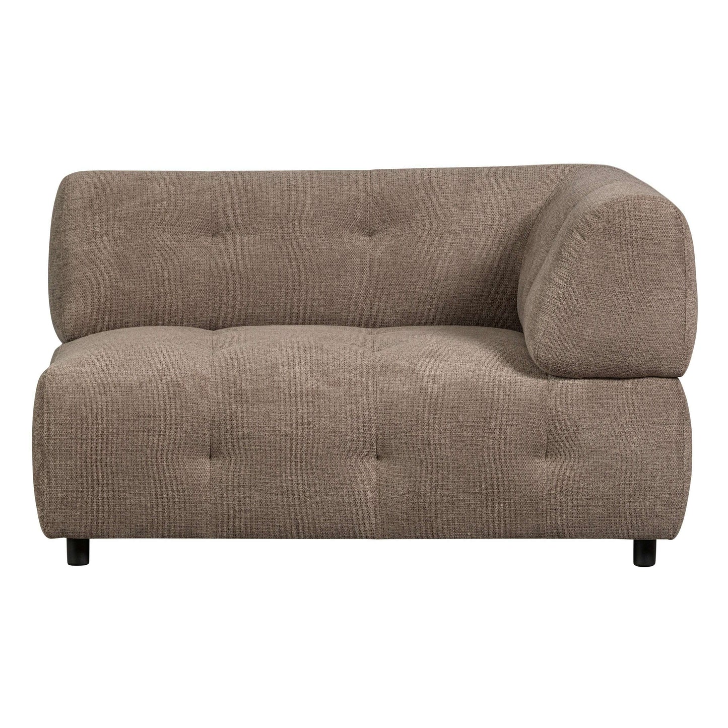 WOOOD Exclusive Louis 1,5-zits met arm rechts chenille coffee bruin