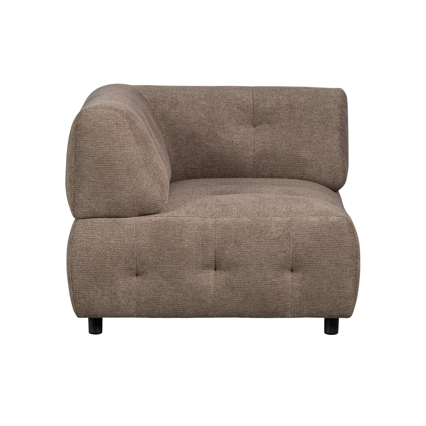 WOOOD Exclusive Louis 1,5-zits met arm rechts chenille coffee bruin