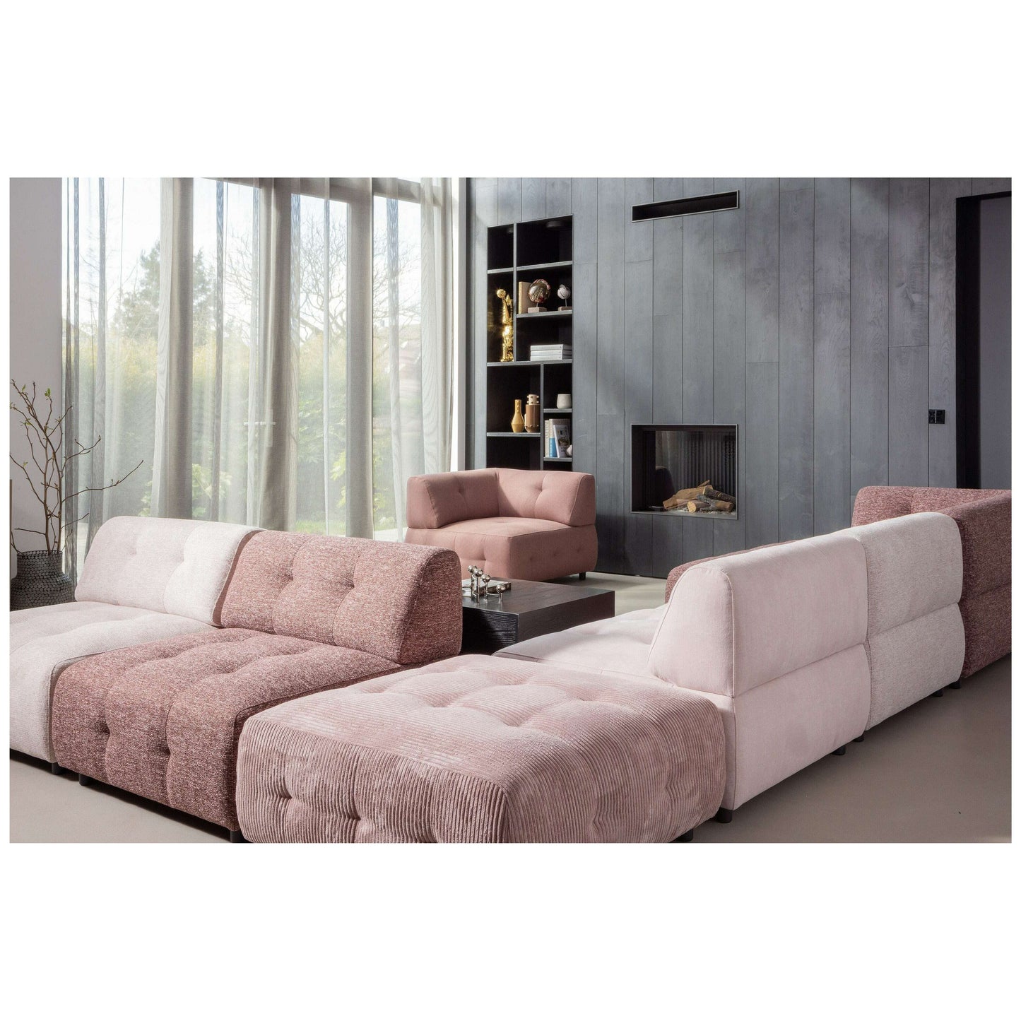 WOOOD Exclusive Louis hoek geweven mauve paars