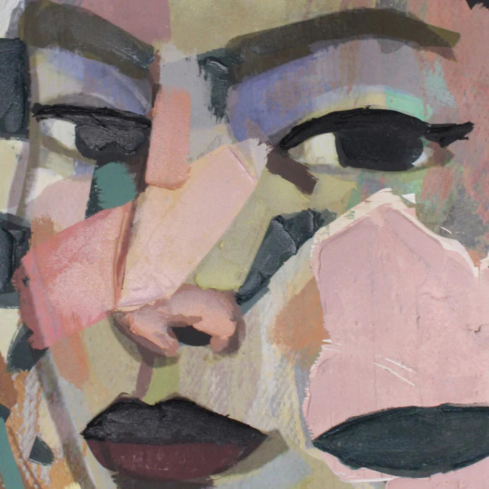 Portret Canvas Wandschilderij 120 x 80 cm - Multicolor