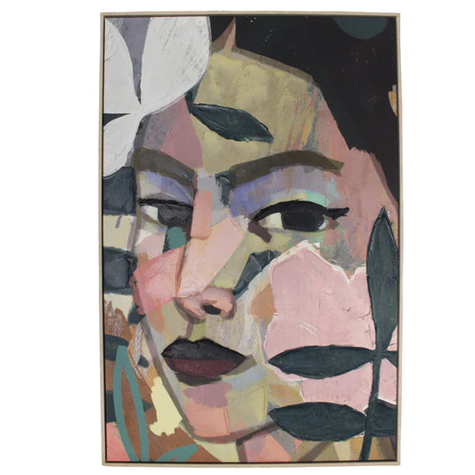Portret Canvas Wandschilderij 120 x 80 cm - Multicolor