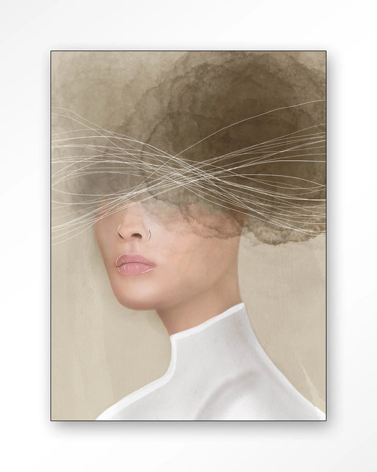 Wanddoek Moud cloud frame zwart 110x145 cm