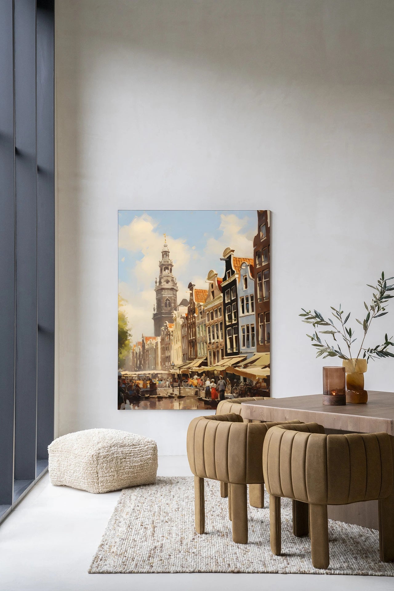 Wandkleed Amsterdam 110x145 cm frame zwart