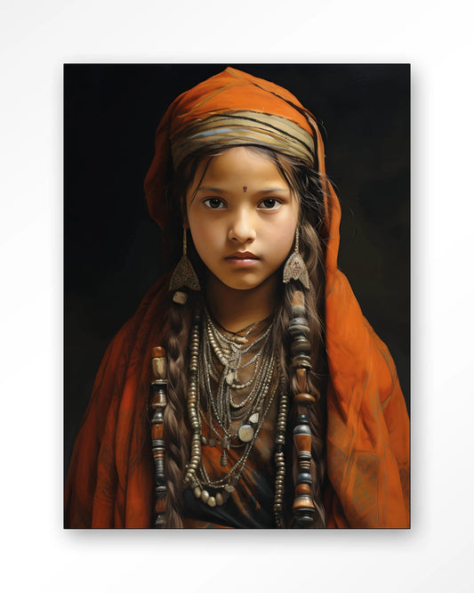 Wandkleed Traditional Gril frame zwart 110x145 cm