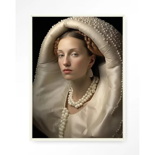 Wandkleed Queen Of Pearls 1 80x110 cm Floating frame wit