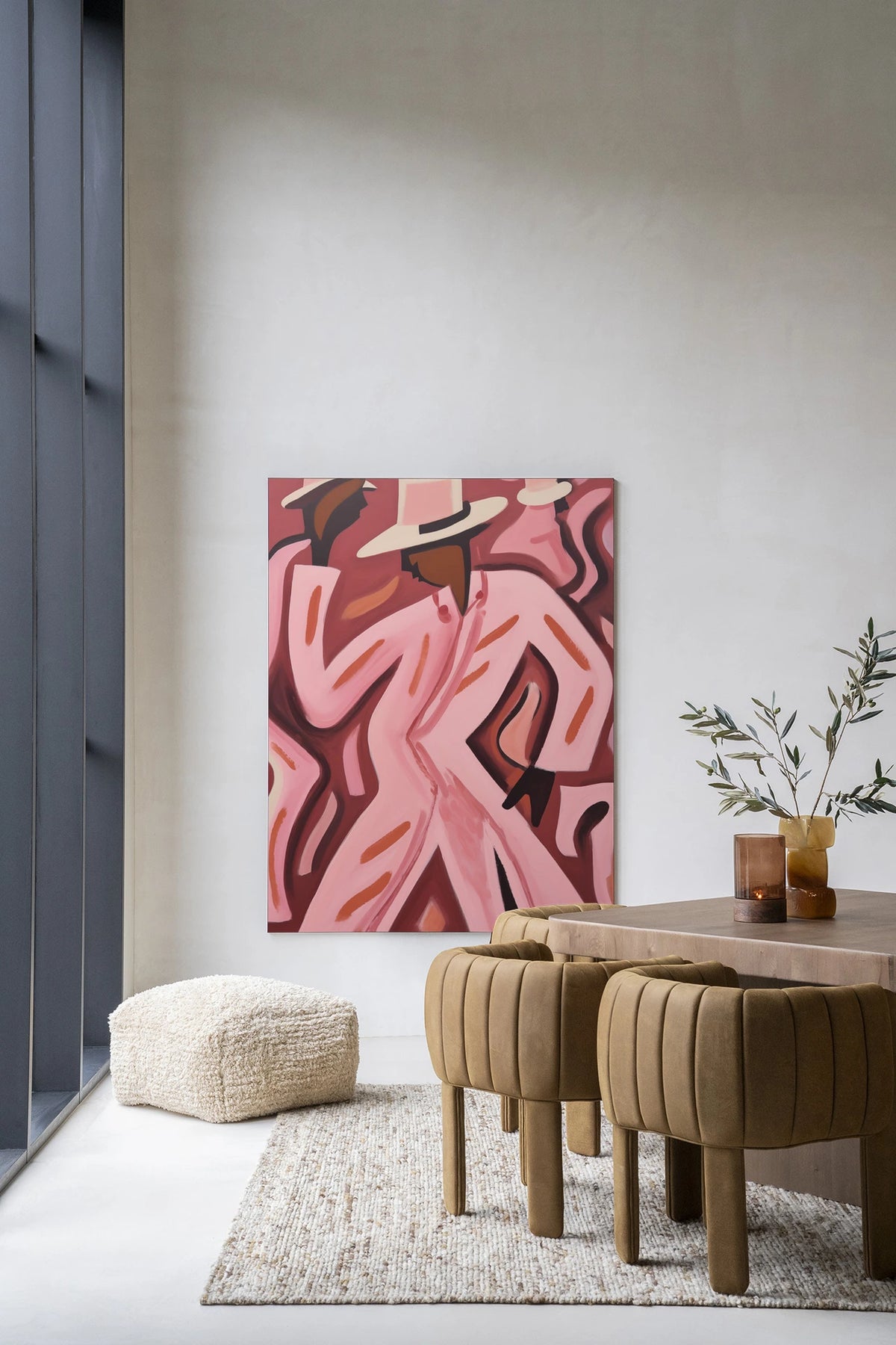 Wanddoek Boogie Woogie 110 x 145 cm / frame zwart