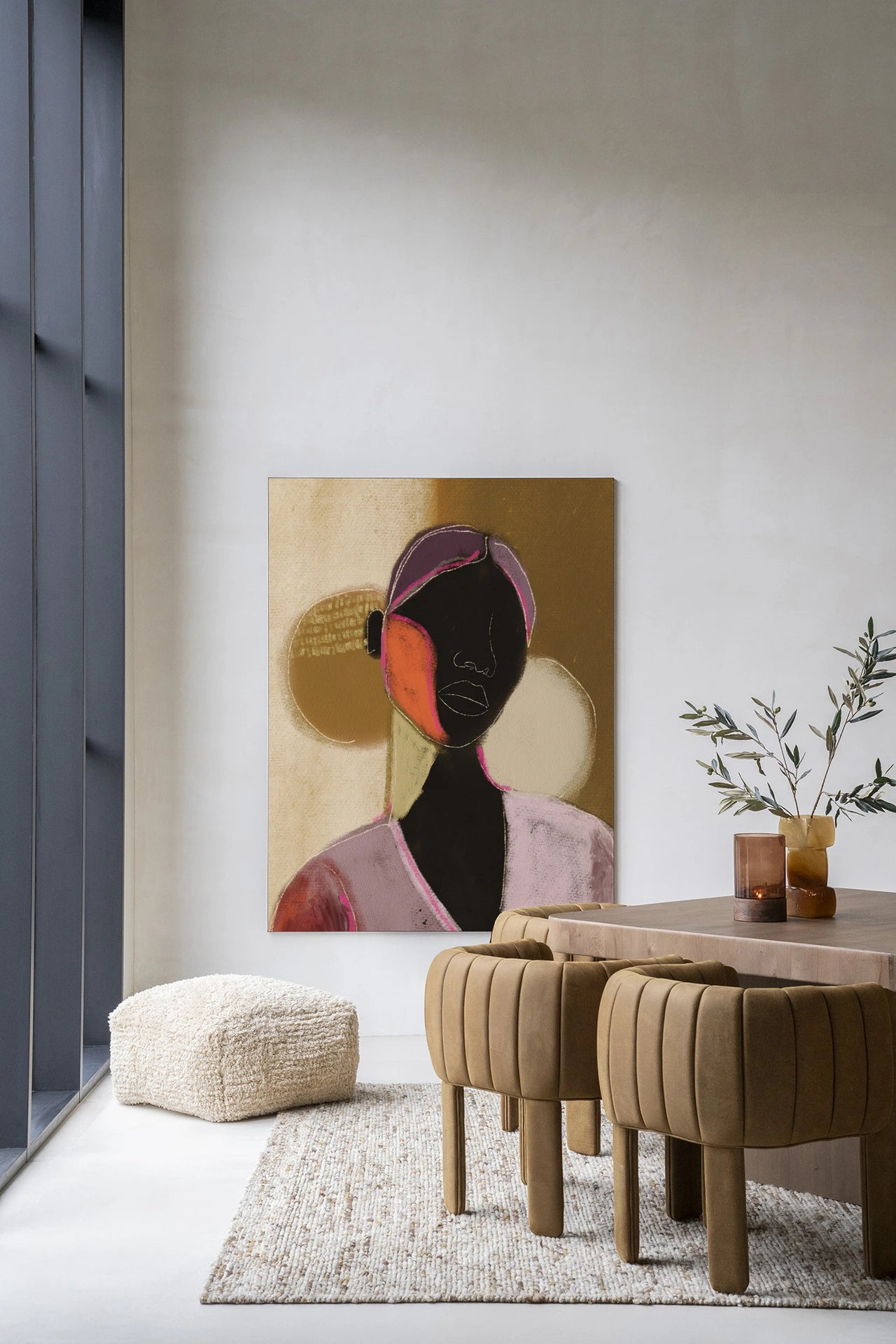 Wanddeco 145x190  vrouw Silhouette Lady 1