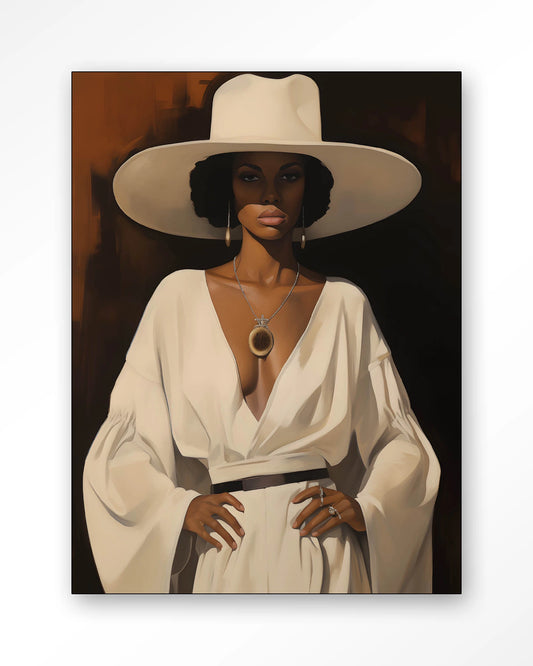 Wanddoek Sophia frame zwart 110x145 cm