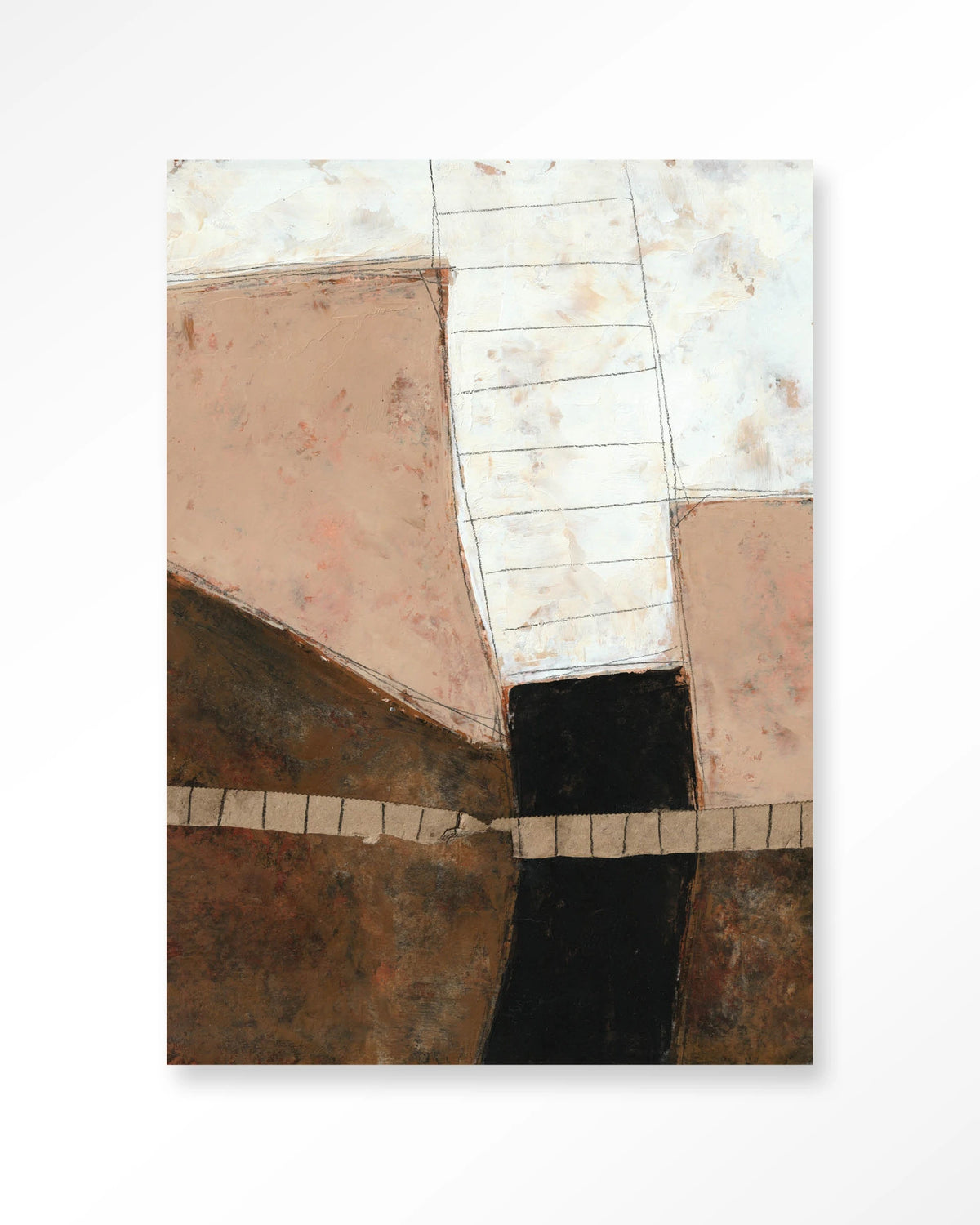 Wanddoek Abstract 9 110 x 145 cm frame zwart