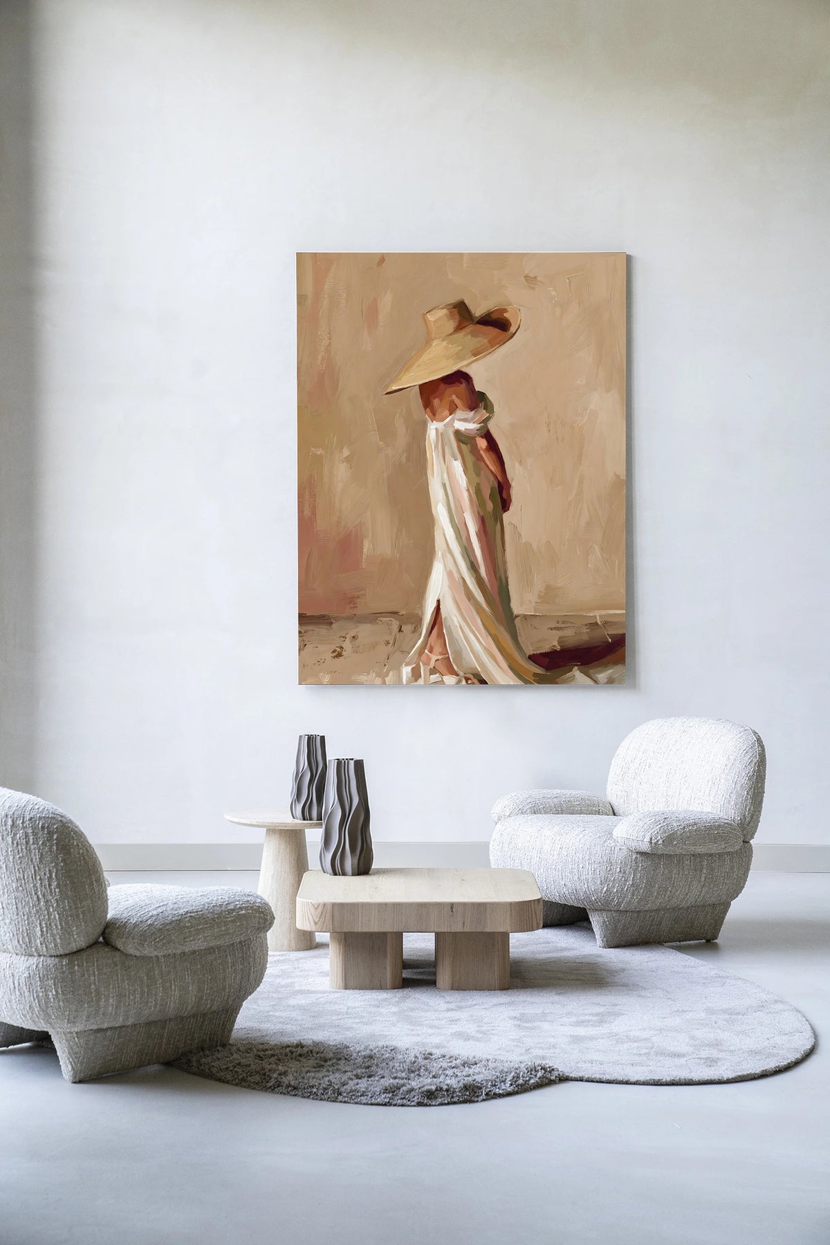 Wanddoek Juliette 110 x 145 cm / frame zwart