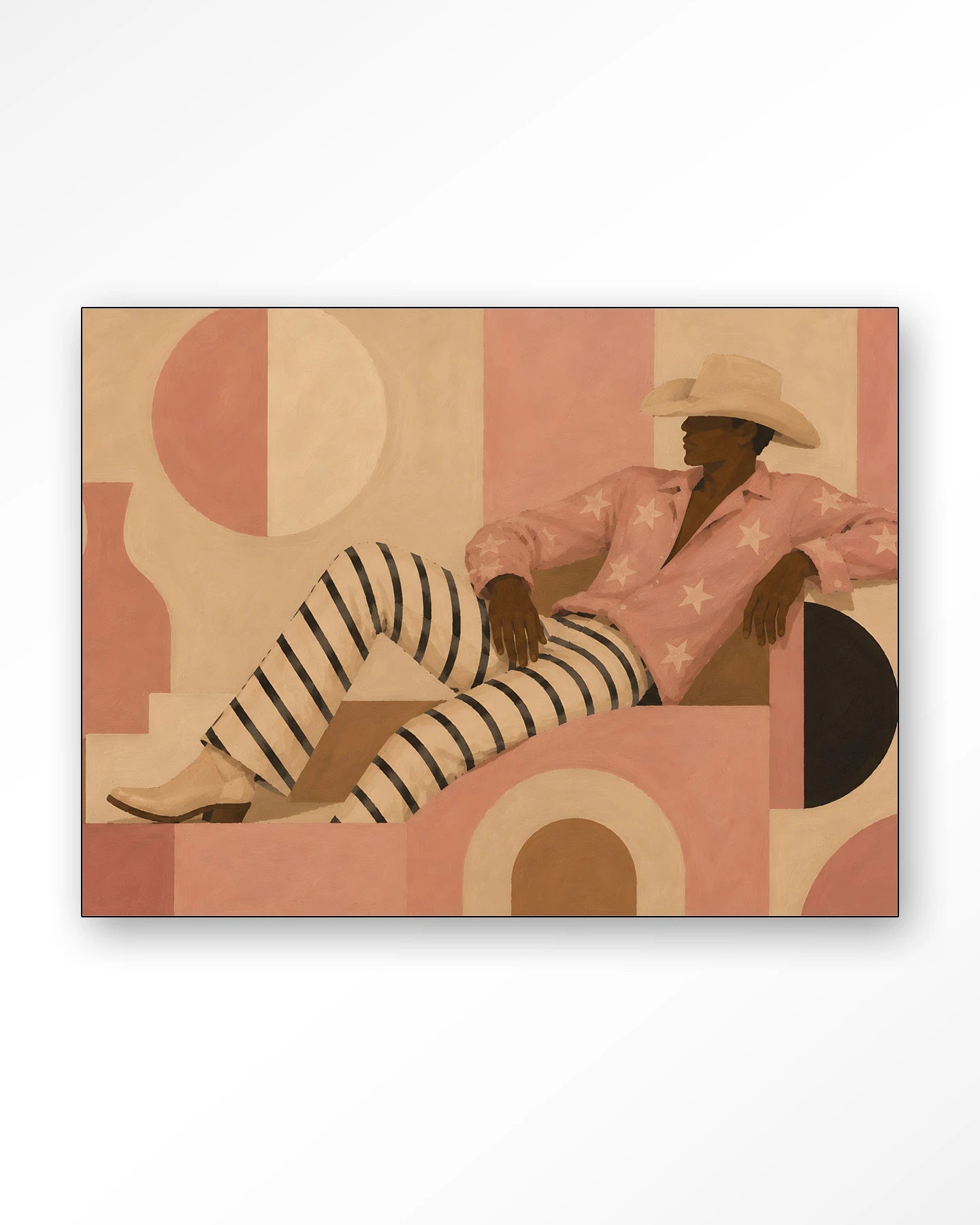 Wandkleed Pink Memphis 110 x 145 cm frame zwart