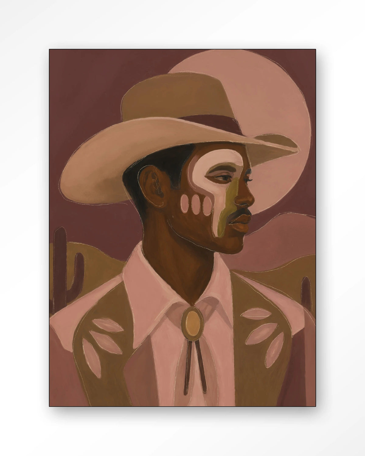 Wanddoek Western Night 110 x 145 cm / frame zwart