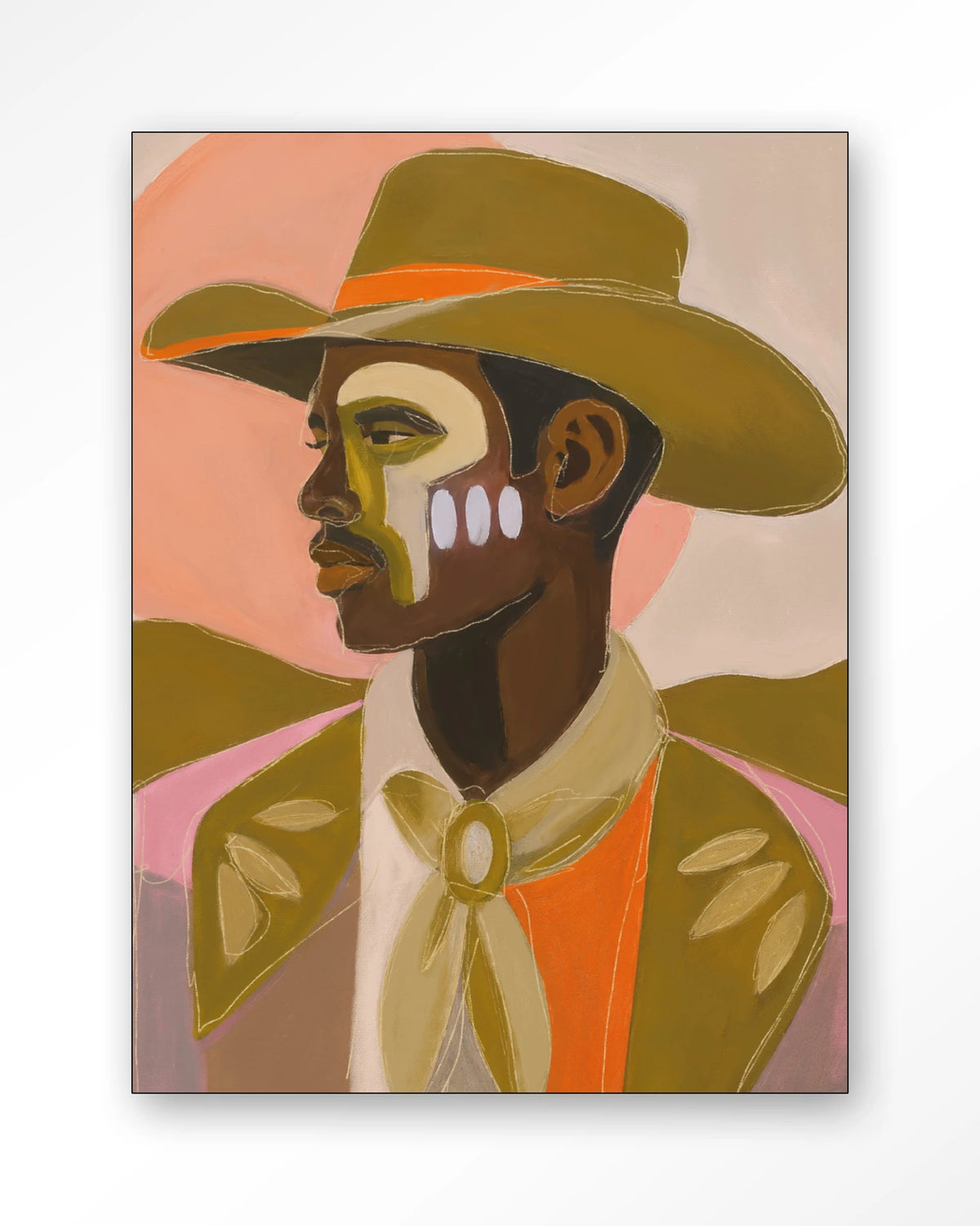 Wanddoek Western Day 110 x 145 cm / frame zwart