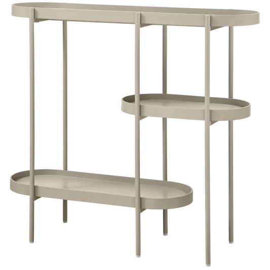 Bijzettafel Noan hout/metaal antiek beige 90 x 80 x 28 cm