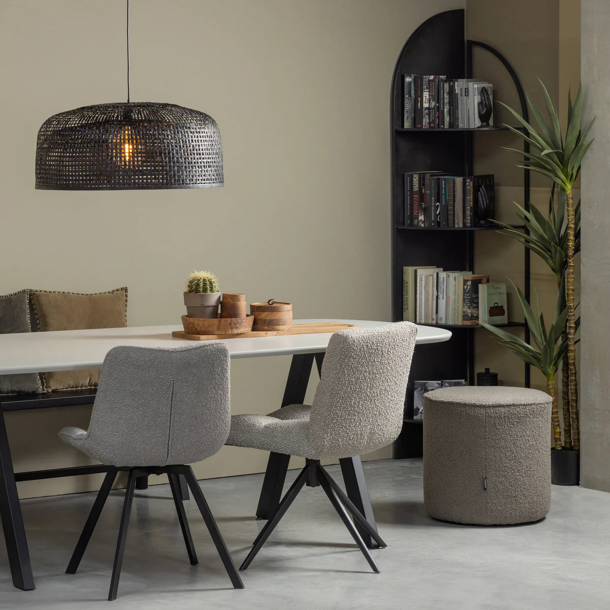 Bankje Imme hout zwart 110 cm