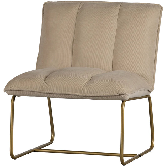 Fauteuil Fie ribstof zand