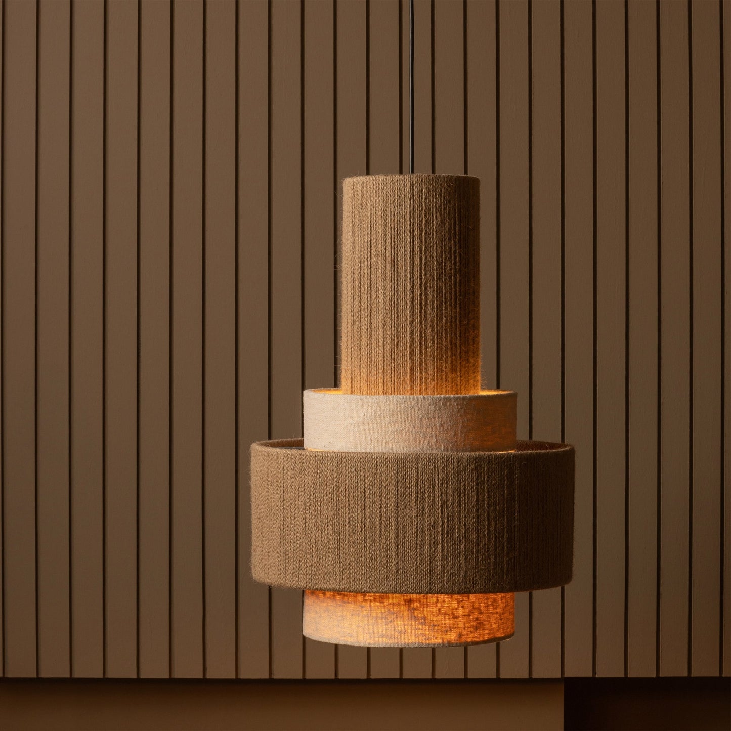 WOOOD Pelle hanglamp naturel