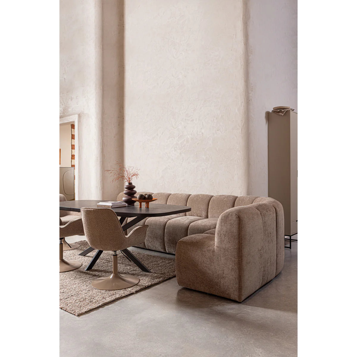Vloerkleed Efia wol bruin melange 170x240 cm