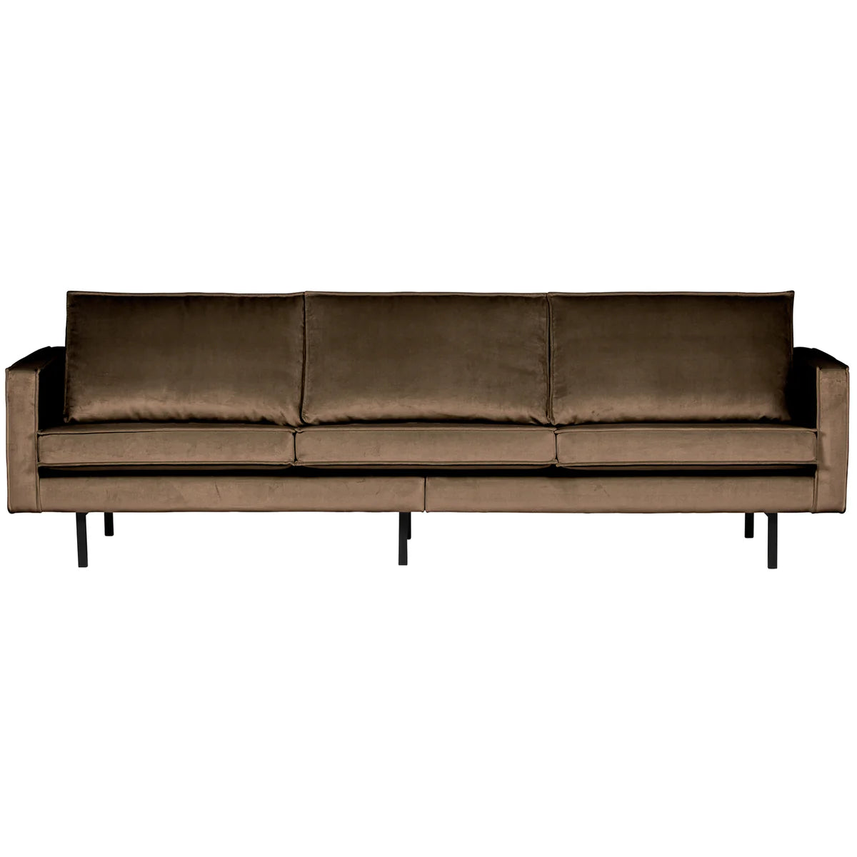 Bank Rodeo 3-zits velvet taupe 277x85x86 cm