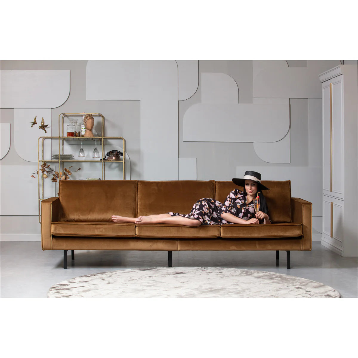 Bank Rodeo velvet honing 277x85x86 cm