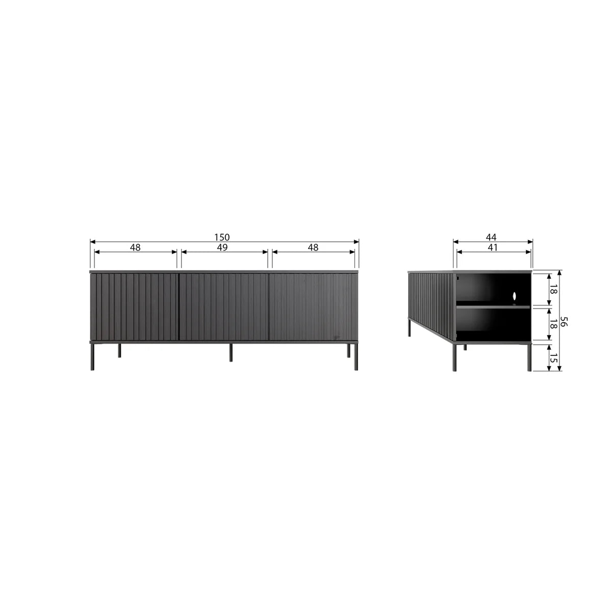 Tv-meubel New Gravure 150 cm espresso