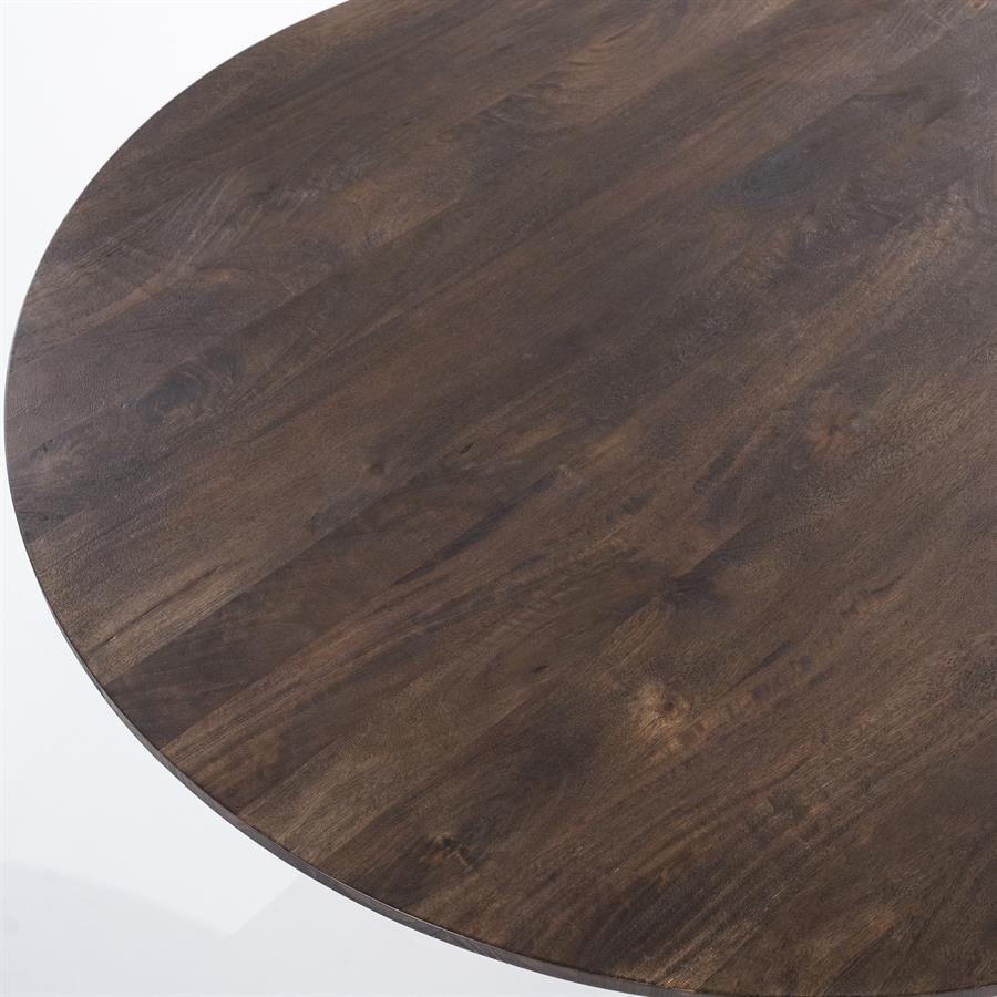 Eettafel Aron rond 130 – bruin 130x76 cm