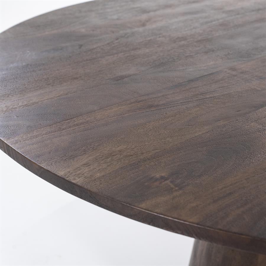 Eettafel Aron rond 130 – bruin 130x76 cm