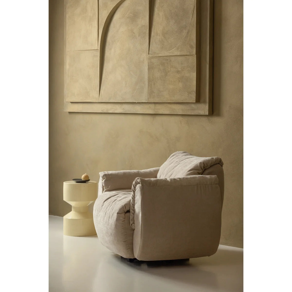 Salon-, bijzettafel Hidde geel metaal 47x30x30 cm