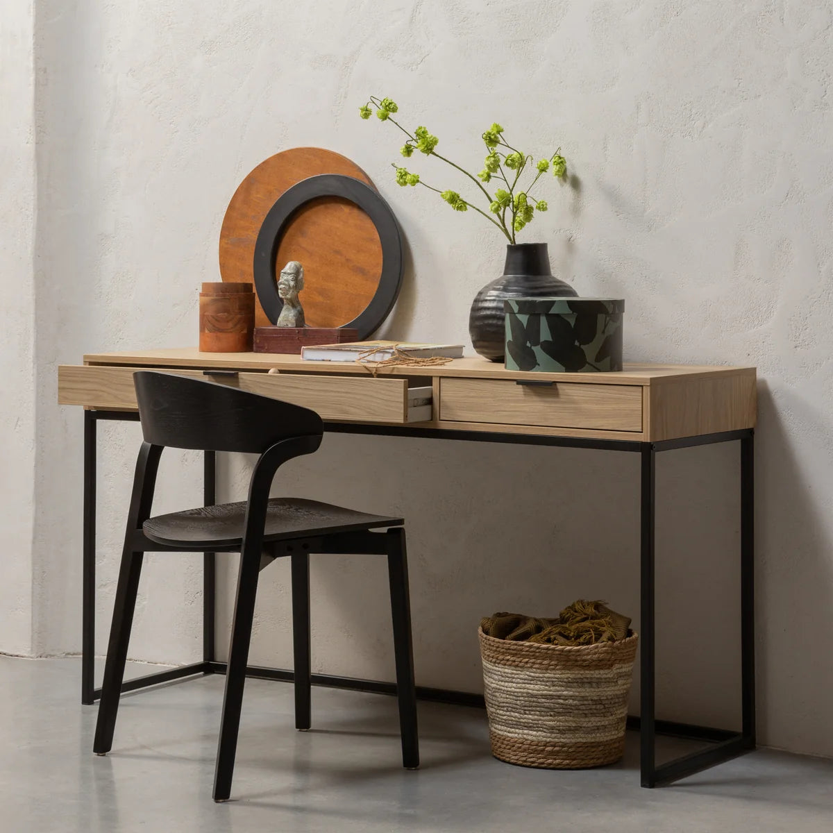 Sidetable / dressoir / bureau 74x140x44 cm naturel eiken