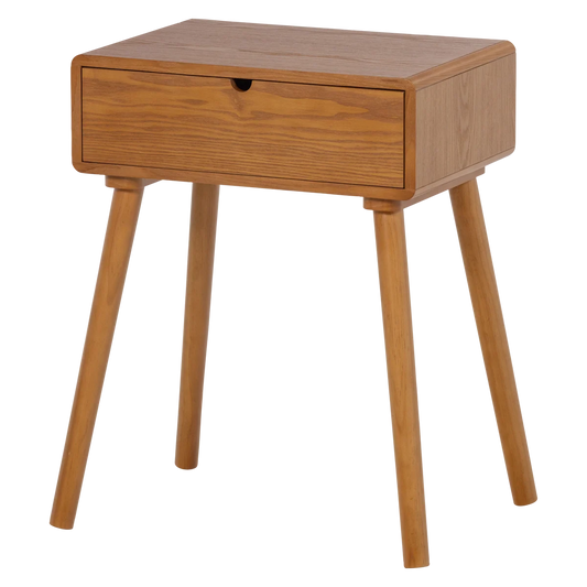 Nachtkastje, bijzettafel Nelo hout bruin 65x57x35 cm