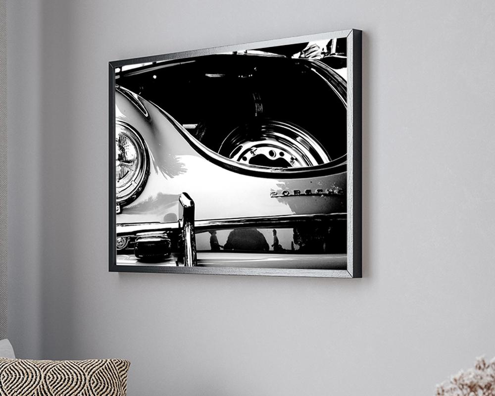 Fotolijst View of a Classic Stone Grey Porsche 50x60cm