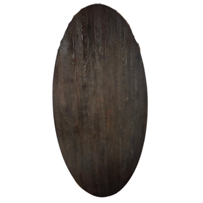 Tafel ovaal antraciet 220x110 cm zwart onderstel