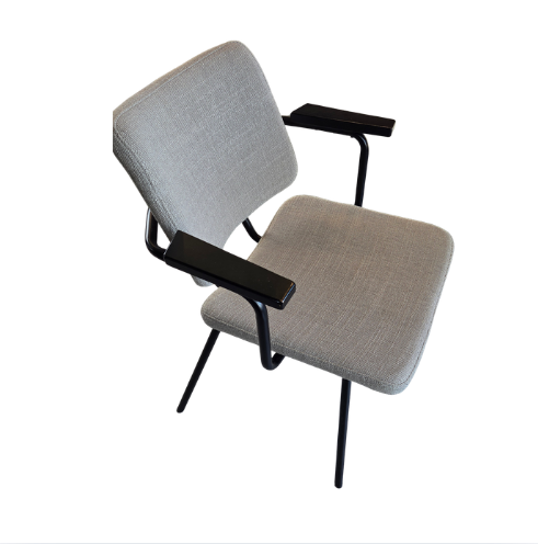Stoel stof zwart frame