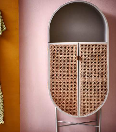 Kast retro Ovaal lichtgrijs 160x65x30 cm
