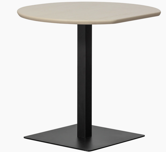 Tablo bistro tafel eindstuk donker grijs onderstel zwart 80x74 cm
